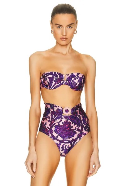 Топ бикини Zimmermann Tiggy Balconette Bra, цвет Lilac & Pink Paisley