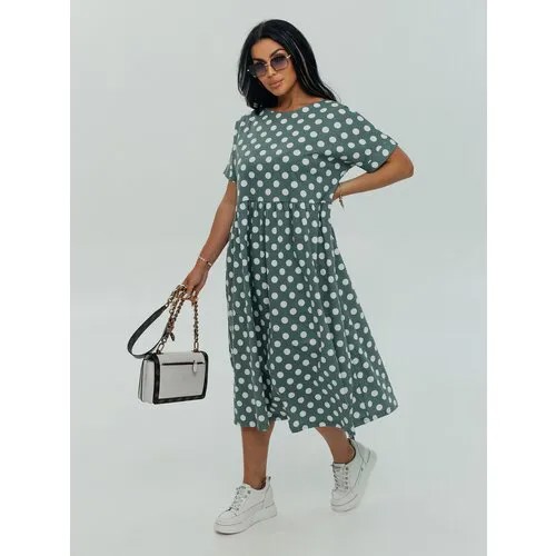 Платье LOVETEX.STORE Большие размеры, размер 50, зеленый