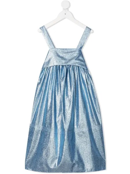 Chloé Kids платье миди с эффектом металлик