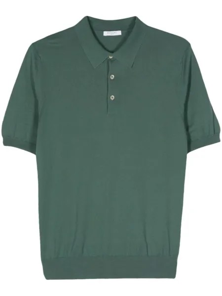 Boglioli fine-knit cotton polo shirt, зеленый