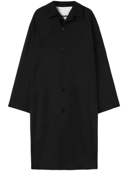 Jil Sander шерстяное пальто на пуговицах, черный