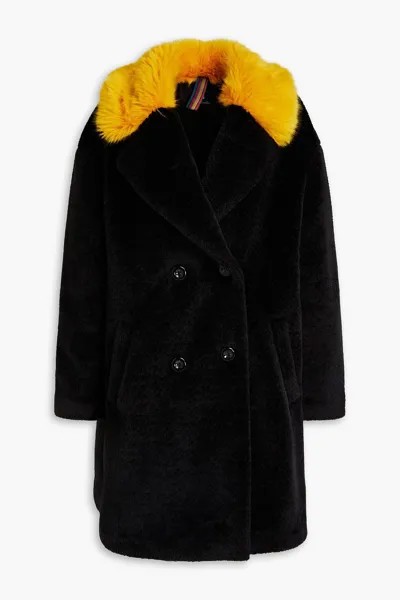 Двубортное пальто из искусственного меха PAUL SMITH, черный