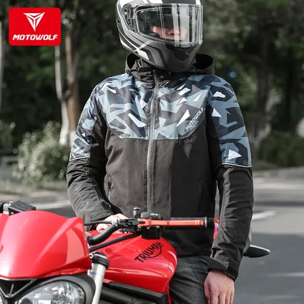 Мотоцикл MotoWolf Защитная ветровка для отдыха зимнее теплое снаряжение для верховой езды ветрозащитная и непромокаемая плотная куртка