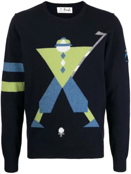 Pringle of Scotland джемпер Geometric George Golf вязки интарсия, синий