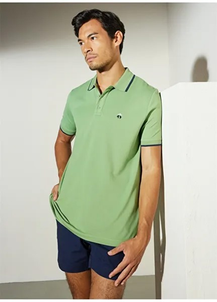 Зеленая мужская футболка с воротником поло Brooks Brothers