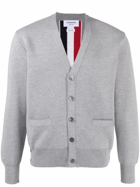 Thom Browne кардиган с V-образным вырезом, серый