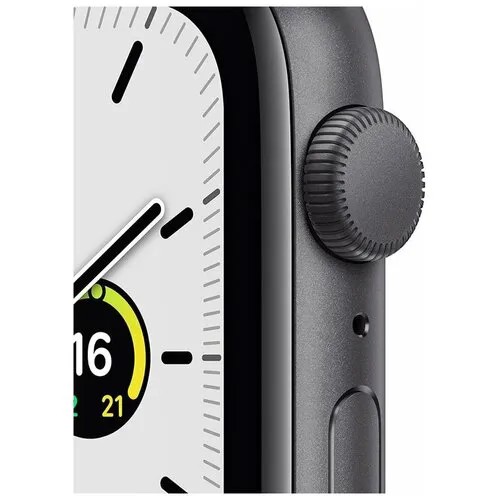 Apple Watch SE GPS 44mm Space Gray Aluminum Case with with Midnight Sport Band (Серый космос/тёмная ночь) (MKQ63RB\A)