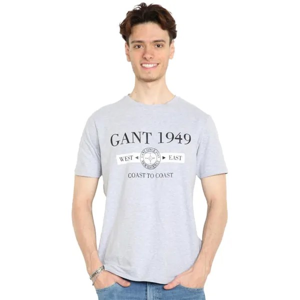 Мужская футболка с круглым вырезом Gant, серый