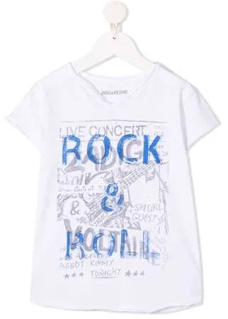 Zadig & Voltaire Kids футболка с принтом Rock & Roll