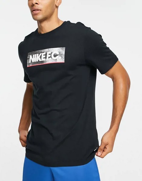 Черная футболка с сезонным принтом Nike Football F.C.-Черный цвет
