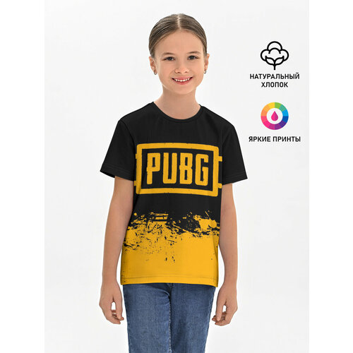 Футболка  хлопковая детская PUBG, размер 110, мультиколор