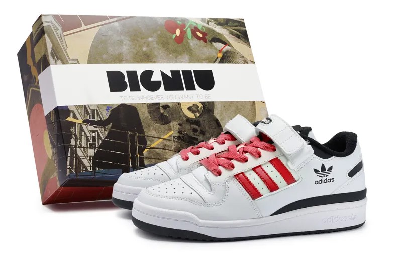 Кроссовки adidas originals FORUM Skateboarding Shoes Unisex Low-top Black/Red, темно-красный/белый/черный