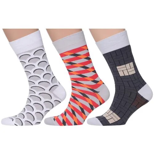 Носки MoscowSocksClub, 3 пары, размер 25 (38-40), мультиколор