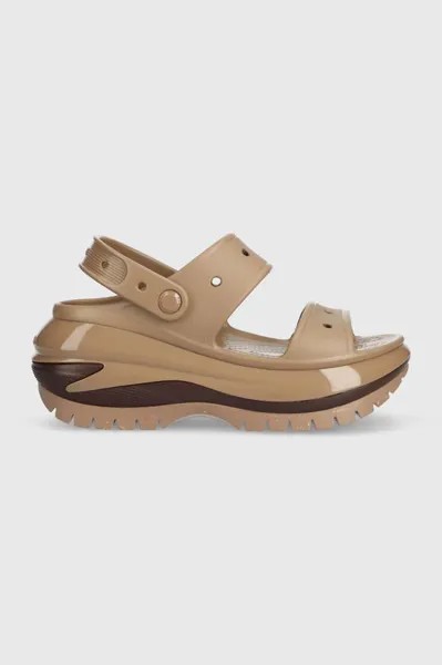 Классические шлепанцы Mega Crush Sandal Crocs, коричневый