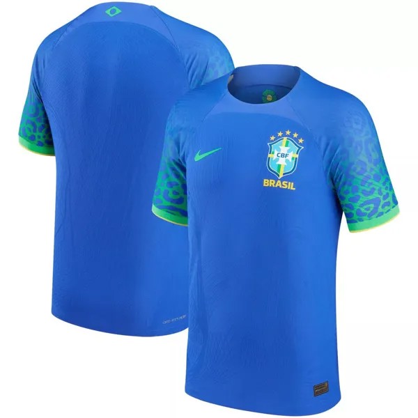 Мужская синяя выездная футболка Vapor Match национальной сборной Бразилии 2022/23, аутентичное пустое джерси Nike
