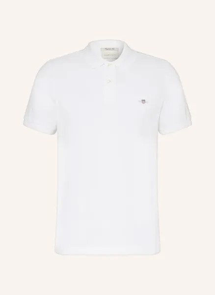 Рубашка-поло из пике стандартного кроя Gant, белый