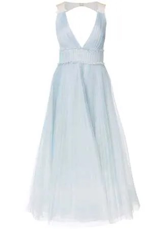 Marchesa Notte вечернее платье в складку с эффектом омбре