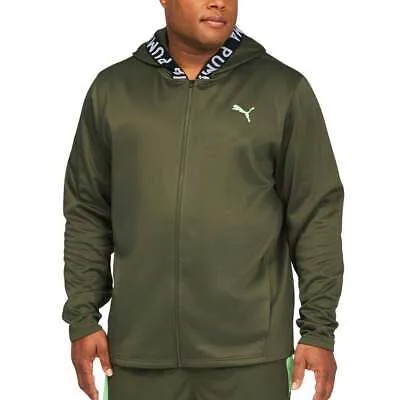 Puma Train Pwr Fleece Full Zip Hoodie Большие высокие мужские зеленые пальто Куртки Outerwea