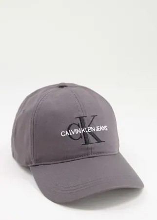 Темно-серая кепка с монограммой и логотипом Calvin Klein Jeans-Серый