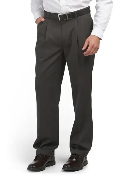 Плиссированные меланжевые брюки Perry Ellis Portfolio, цвет Castlerock