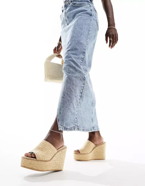 Шлепанцы Aldo Midsommar Platform Wedge, бежевый