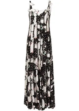Valentino Pre-Owned плиссированное платье с цветочным принтом