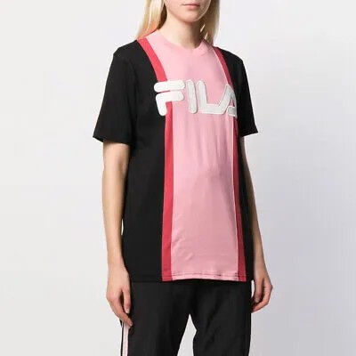 Футболка Fila Victoire Lifestyle женская, розовая, черная, белая, повседневная спортивная футболка