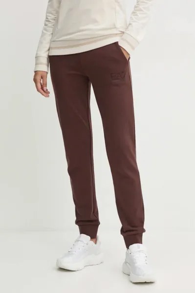 Спортивные штаны EA7 Emporio Armani, коричневый