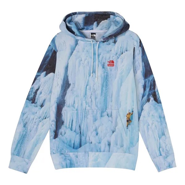 Толстовка Supreme SS21 Week 5 Supreme x The North Face Ice Climb Hooded Sweatshirt, синий