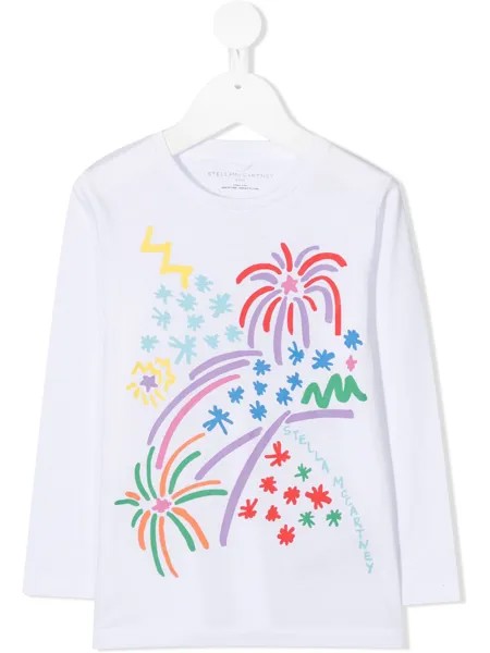 Stella McCartney Kids топ с длинными рукавами и графичным принтом