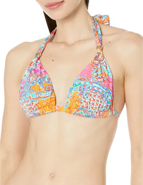 Купальный топ LAUREN Ralph Lauren Amara Patchwork Molded Cup Halter Top, разноцветный