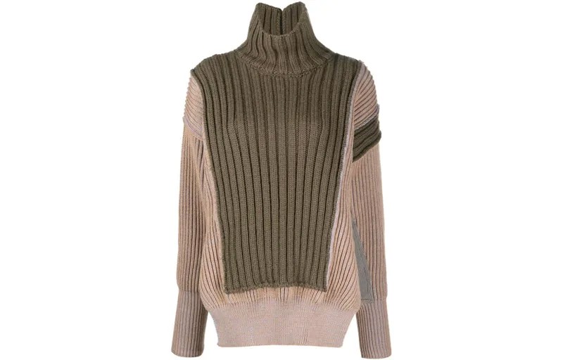 Джемпер крупной вязки с контрастной вставкой Mm6 Maison Margiela