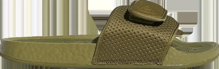 Сандалии Adidas Pharrell x Boost Slides 'Olive Cargo', зеленый