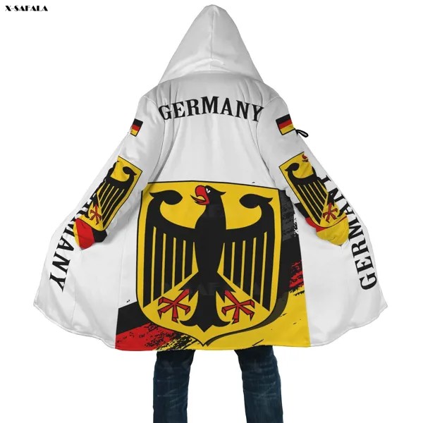 Толстовка с принтом флага Германии, спортивное пальто с капюшоном, накидка, Толстая куртка, хлопковые пуловеры, толстовка, пальто