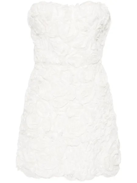 Ermanno Scervino кружевное платье мини с цветочной аппликацией, белый