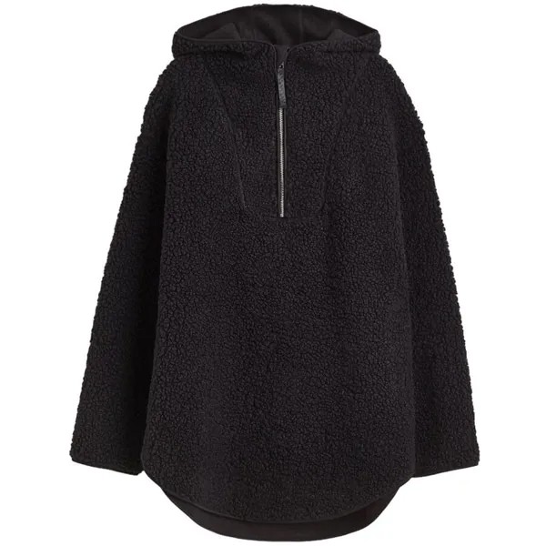 Худи H&M Oversized Fleece, черный