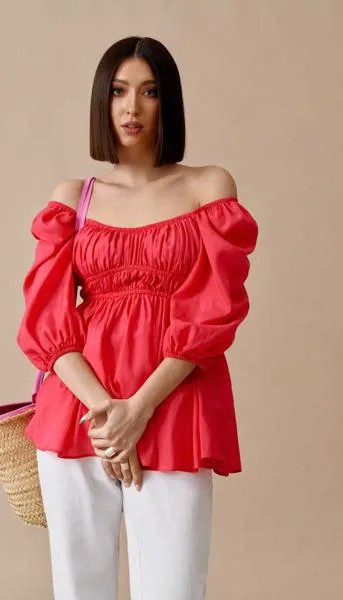 Блузка Beauty-3991 В цвете: Красный; Размеры: 46,44,42