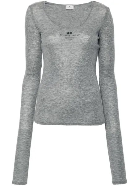Elisabetta Franchi футболка с логотипом, серый