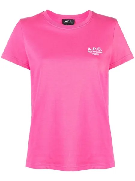 A.P.C. футболка с логотипом, розовый