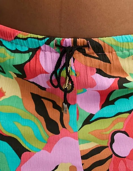 Пляжные брюки с высокой талией и тропическим цветочным принтом Billabong Beach Spirit