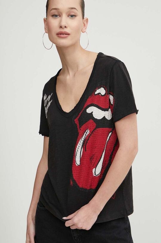 РОЛЛИНГ хлопковая футболка Desigual, черный