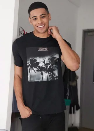 Черная футболка с фотографическим принтом Levi's-Черный