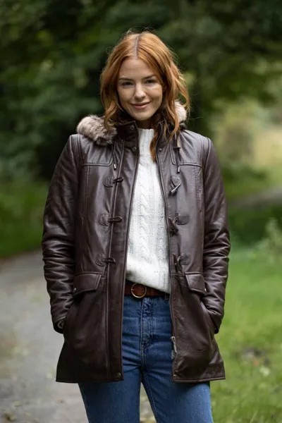 Кожаный дафлкот с капюшоном 'Dockray' Lakeland Leather, коричневый