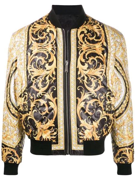 Versace двусторонний бомбер с принтом Barocco