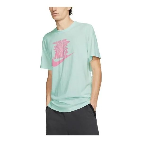 Футболка Men's Nike Sportswear Large Logo Pattern Printing Round Neck Sports Short Sleeve Green T-Shirt, зеленый