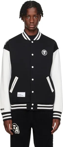 Черный бомбер с нашивками Aape By A Bathing Ape