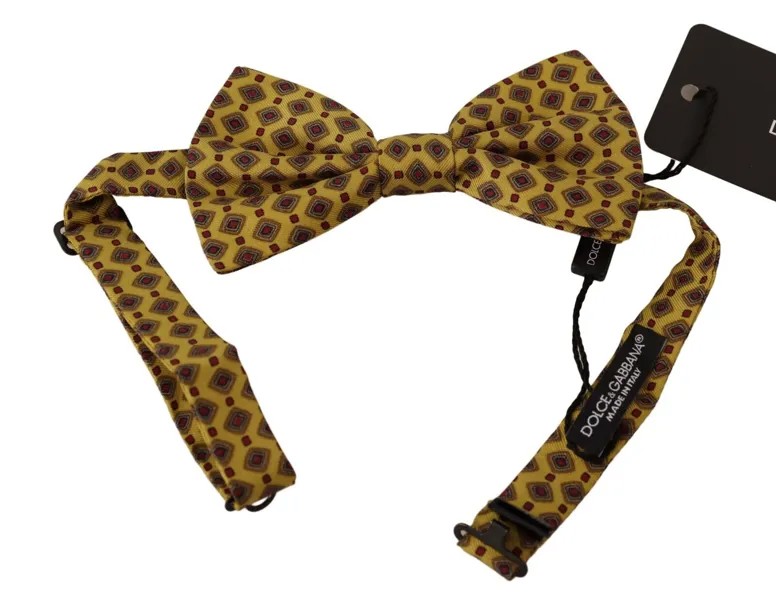 Мужской галстук-бабочка DOLCE - GABBANA, желтый шелковый узор с регулируемым воротником, папийон 150 долларов США