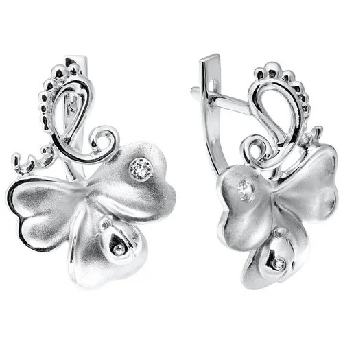 Серьги Альдзена, серебро, 925 проба, фианит