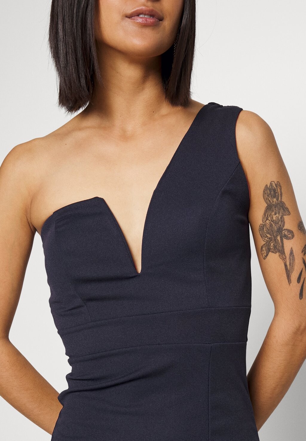 Платье из джерси Gigi One Shoulder Midi Dress WAL G, темно-синее