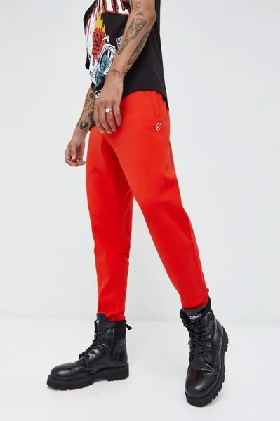 Спортивные брюки из хлопка Superdry, красный
